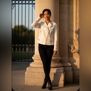Olivia Miller White PU Jacket Coat